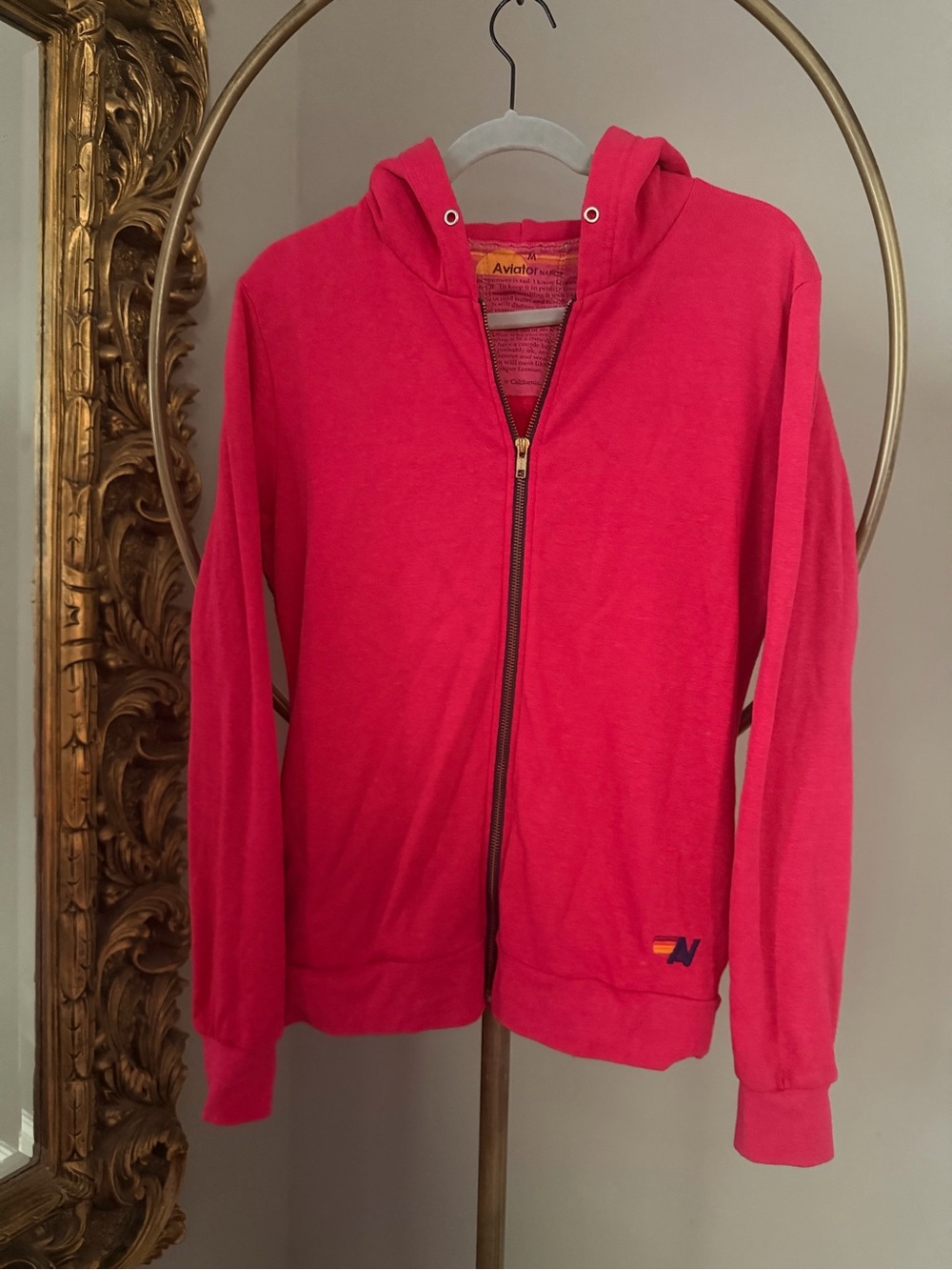 Aviator Nation Hot Pink Rainbow Stitch Sweatshirt (M) and Pants (S) Set - Picture 5 of 7